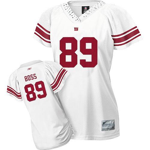 Giants #89 Kevin Boss White Women's Field Flirt Stitched NFL Jersey